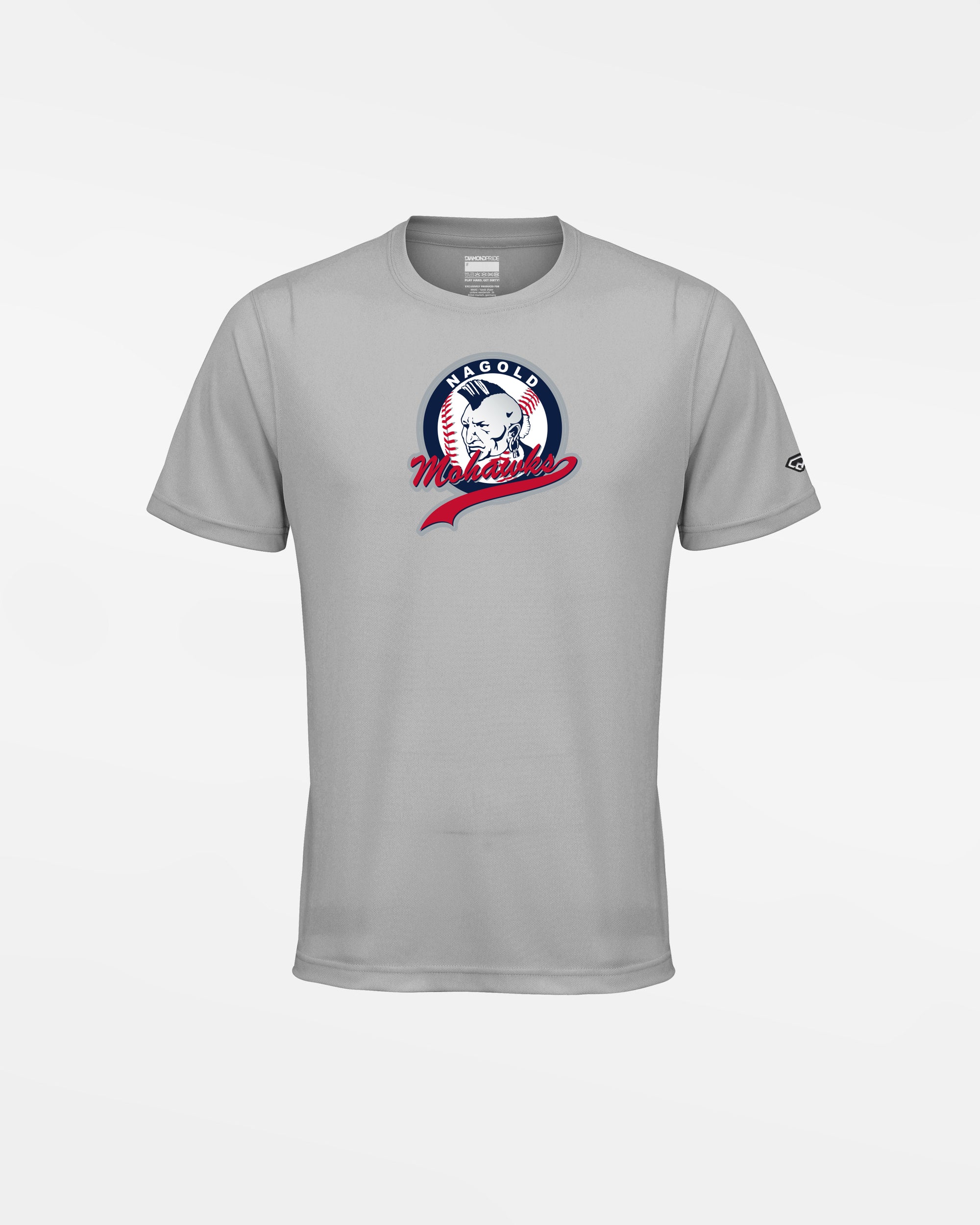 Diamond Pride Kids Basic Functional T-Shirt "Nagold Mohawks", Crest, grau-DIAMOND PRIDE