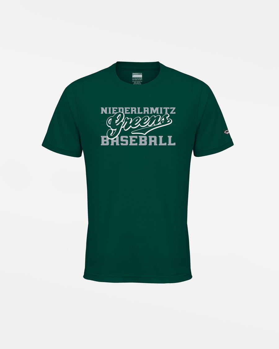 Diamond Pride Kids Basic Functional T-Shirt "Niederlamitz Greens", Primary Logo, dunkelgrün-DIAMOND PRIDE