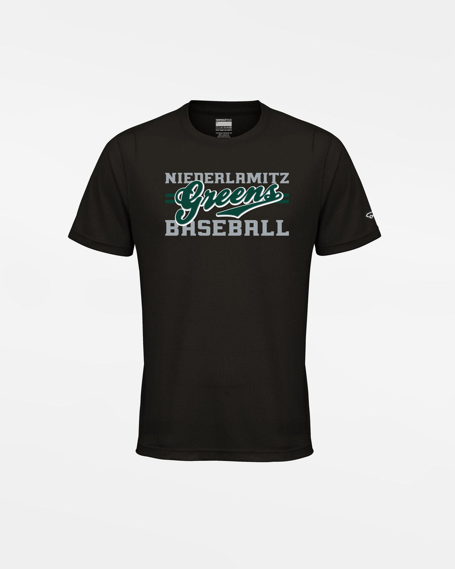 Diamond Pride Kids Basic Functional T-Shirt "Niederlamitz Greens", Primary Logo, schwarz-DIAMOND PRIDE