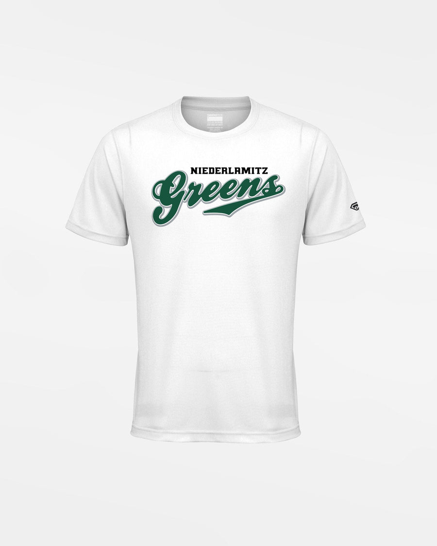 Diamond Pride Kids Basic Functional T-Shirt "Niederlamitz Greens", Script, weiss-DIAMOND PRIDE