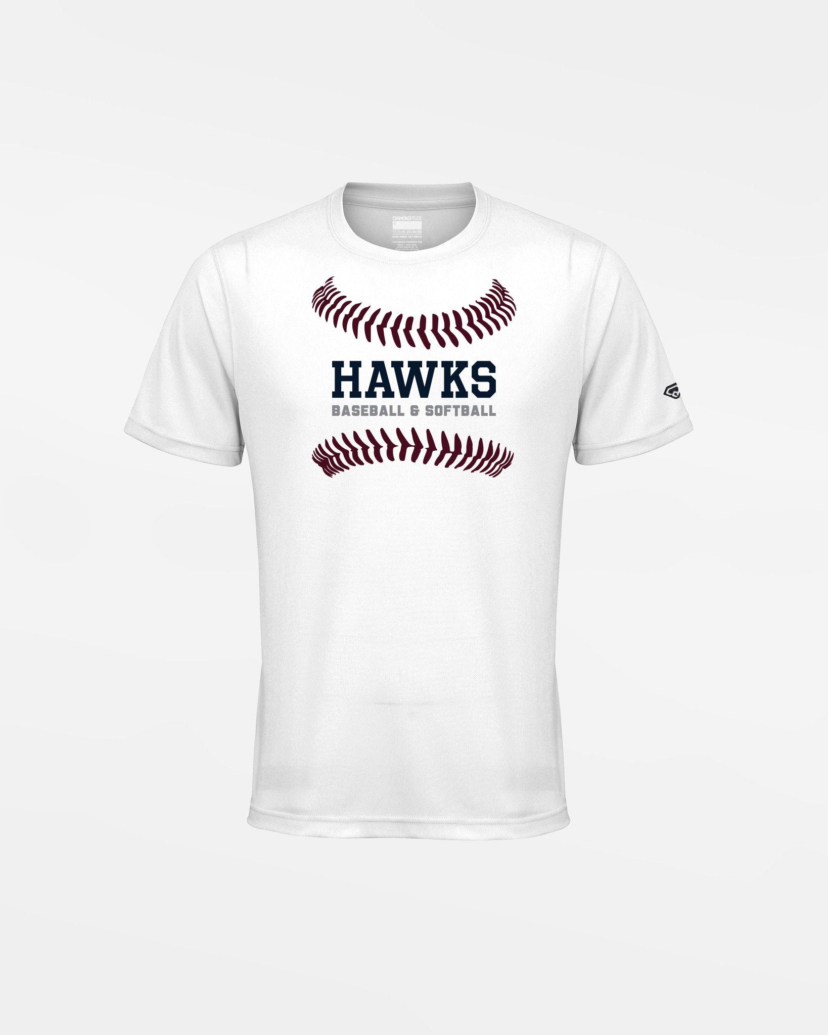 Diamond Pride Kids Basic Functional T-Shirt "Tübingen Hawks", Ball, weiss-DIAMOND PRIDE