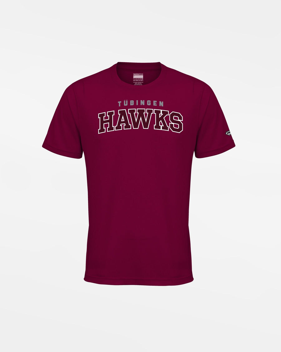 Diamond Pride Kids Basic Functional T-Shirt "Tübingen Hawks", Script, maroon-rot-DIAMOND PRIDE