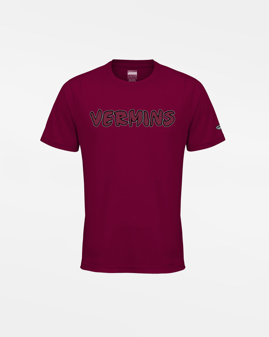 Diamond Pride Kids Basic Functional T-Shirt "Wesseling Vermins", Old Vermins, maroon-rot-DIAMOND PRIDE