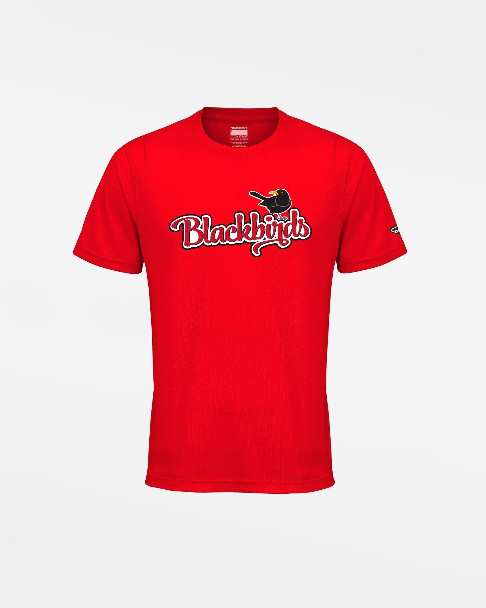 Diamond Pride Kids Basic Functional T-Shirt "Wolfsburg Blackbirds", Bird, rot-DIAMOND PRIDE
