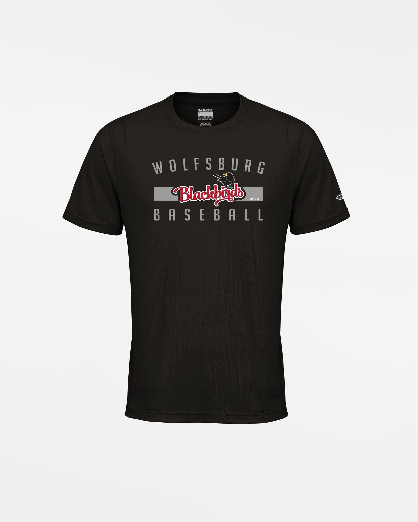 Diamond Pride Kids Basic Functional T-Shirt "Wolfsburg Blackbirds", Script, schwarz-DIAMOND PRIDE