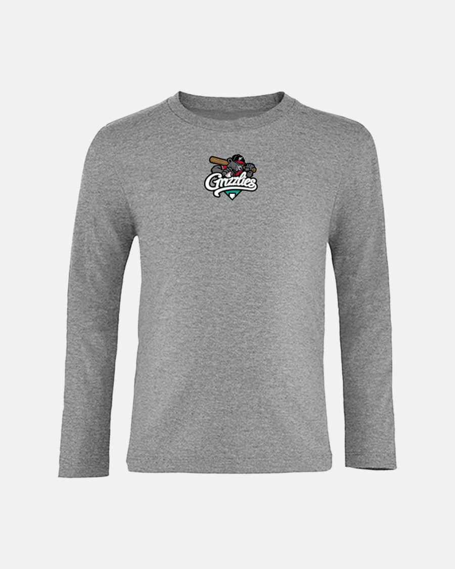 Diamond Pride Kids Longsleeve Shirt "Freising Grizzlies", Bear & Grizzlies, heather grau-DIAMOND PRIDE