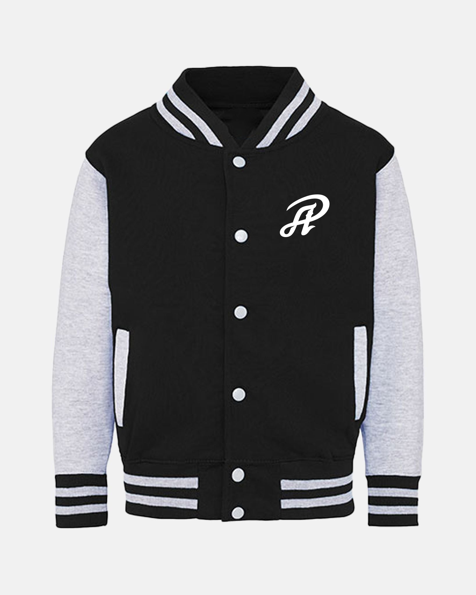 Diamond Pride Kids Varsity College Jacke "Attnang Athletics", A & Athletics Baseball, schwarz-heather grau-DIAMOND PRIDE