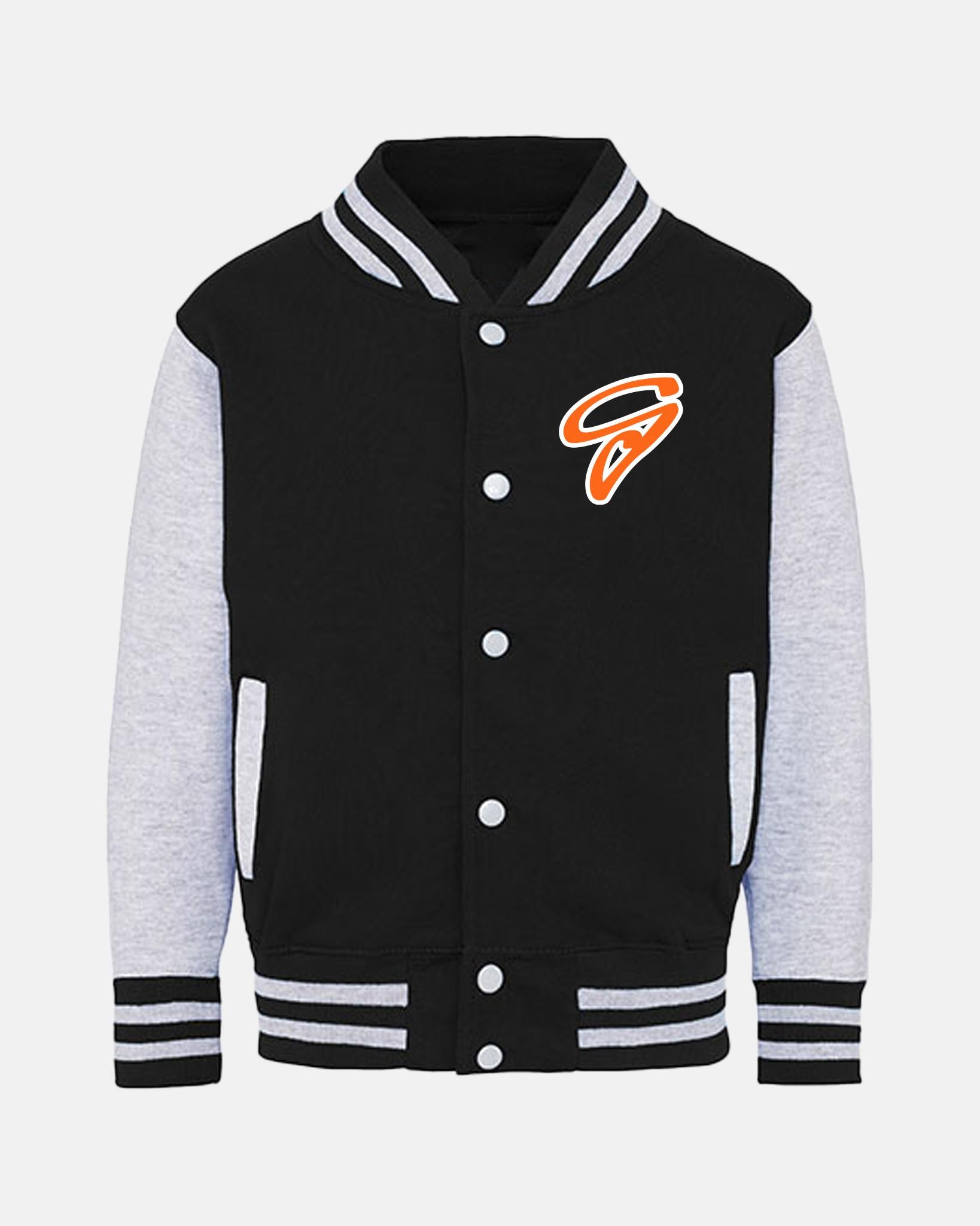 Diamond Pride Kids Varsity College Jacke "Gröbenzell Bandits", G & Script, schwarz-heather grau-DIAMOND PRIDE