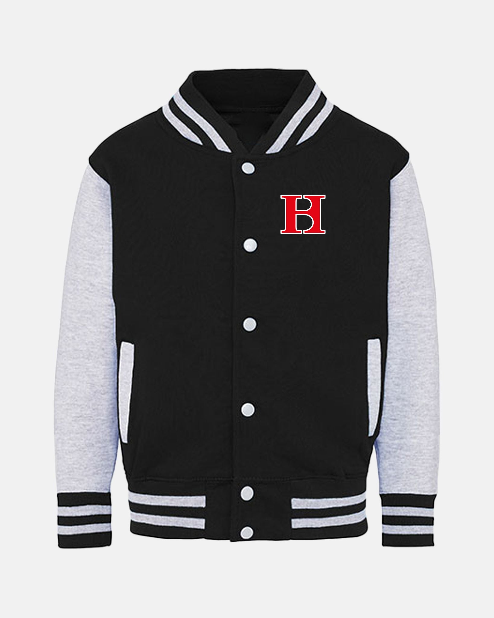 Diamond Pride Kids Varsity College Jacke "Hard Bulls", HB & Primary Logo, schwarz-heather grau-DIAMOND PRIDE