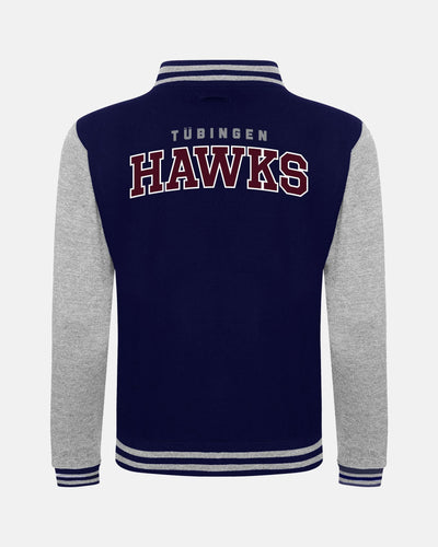 Diamond Pride Kids Varsity College Jacke "Tübingen Hawks", H & Script, navy blau-heather grau-DIAMOND PRIDE