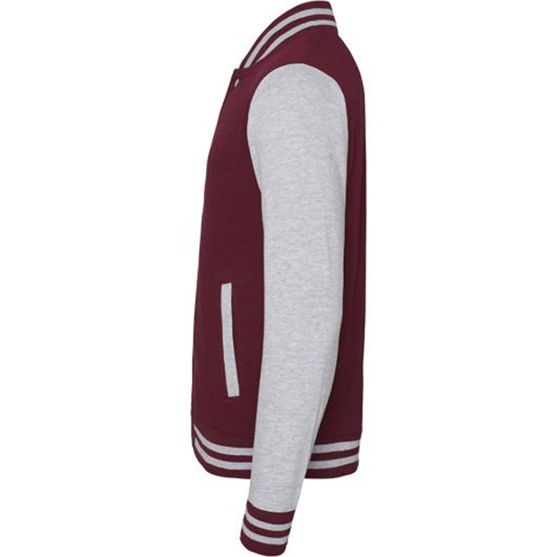 Diamond Pride Kids Varsity College Jacke "Wesseling Vermins", Old Vermins Baseball, maroon-rot - heather grau (Copy)-DIAMOND PRIDE