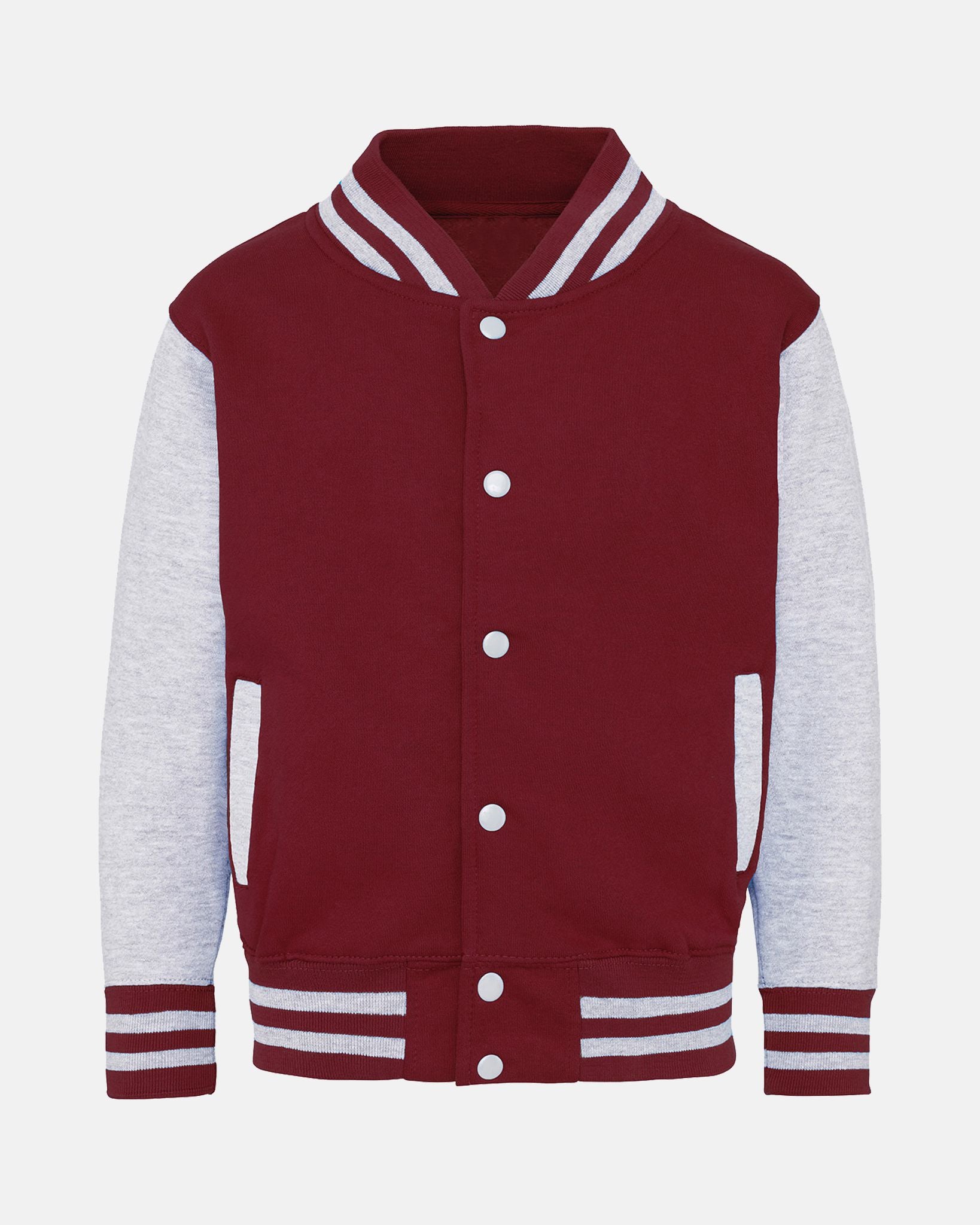 Diamond Pride Kids Varsity College Jacke "Wesseling Vermins", Old Vermins Baseball, maroon-rot - heather grau (Copy)-DIAMOND PRIDE