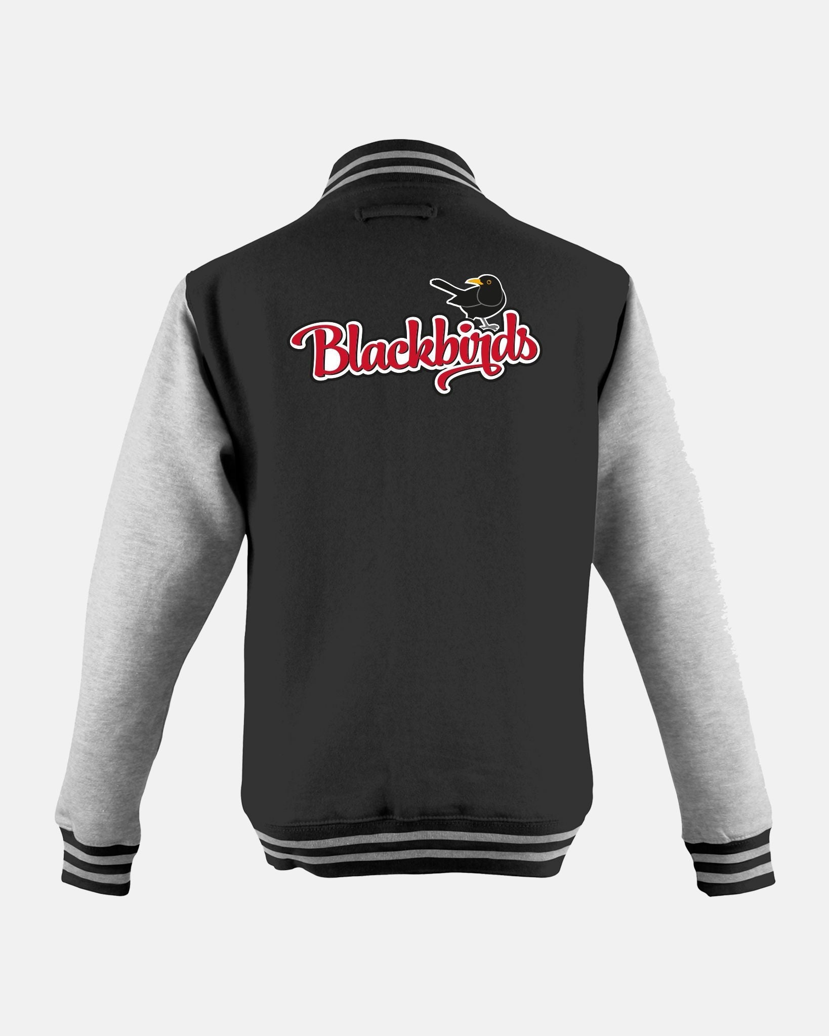 Diamond Pride Kids Varsity College Jacke "Wolfsburg Blackbirds", W & Bird, schwarz-heather grau-DIAMOND PRIDE