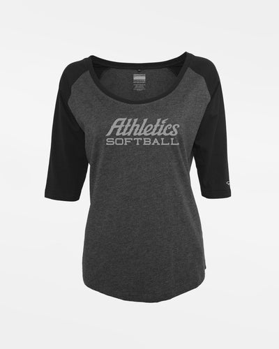 Diamond Pride Ladies 3/4 Contrast Raglan T-Shirt "Attnang Athletics", Athletics Softball, heather dunkelgrau - schwarz-DIAMOND PRIDE