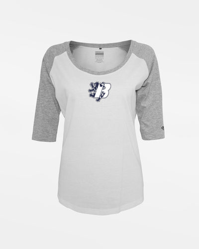 Diamond Pride Ladies 3/4 Contrast Raglan T-Shirt "Braunschweig 89ers", B, weiss-heather grau-DIAMOND PRIDE