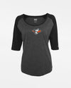 Diamond Pride Ladies 3/4 Contrast Raglan T-Shirt "Laufer Wölfe", heather dunkelgrau-schwarz-DIAMOND PRIDE