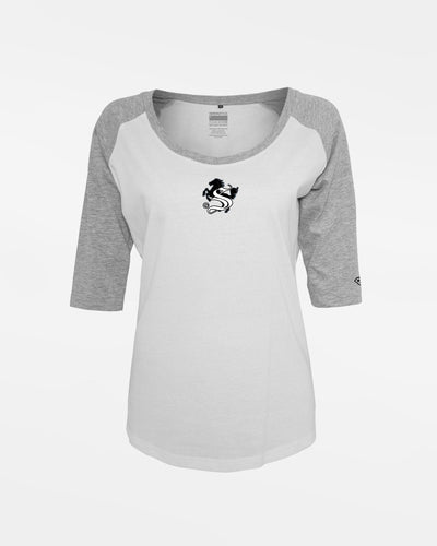 Diamond Pride Ladies 3/4 Contrast Raglan T-Shirt "Stuttgart Reds", weiss-heather grau-DIAMOND PRIDE