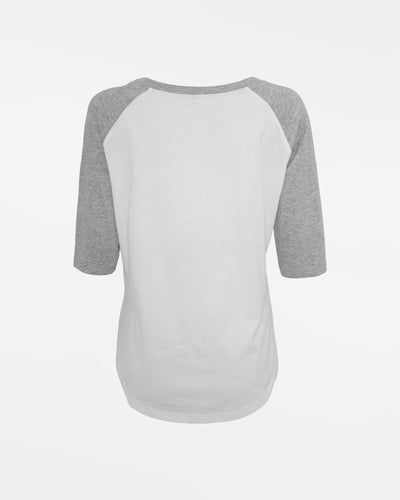 Diamond Pride Ladies 3/4 Contrast Raglan T-Shirt "Tübingen Hawks", Crest, weiss-heather grau-DIAMOND PRIDE