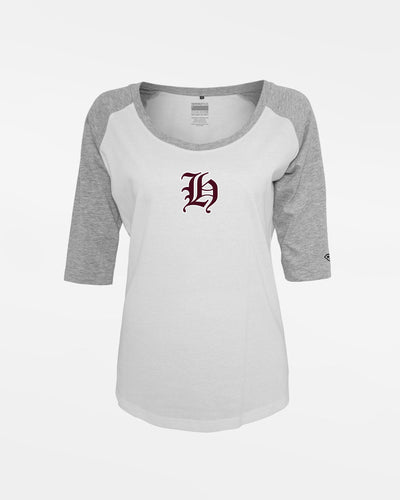 Diamond Pride Ladies 3/4 Contrast Raglan T-Shirt "Tübingen Hawks", H, weiss-heather grau-DIAMOND PRIDE