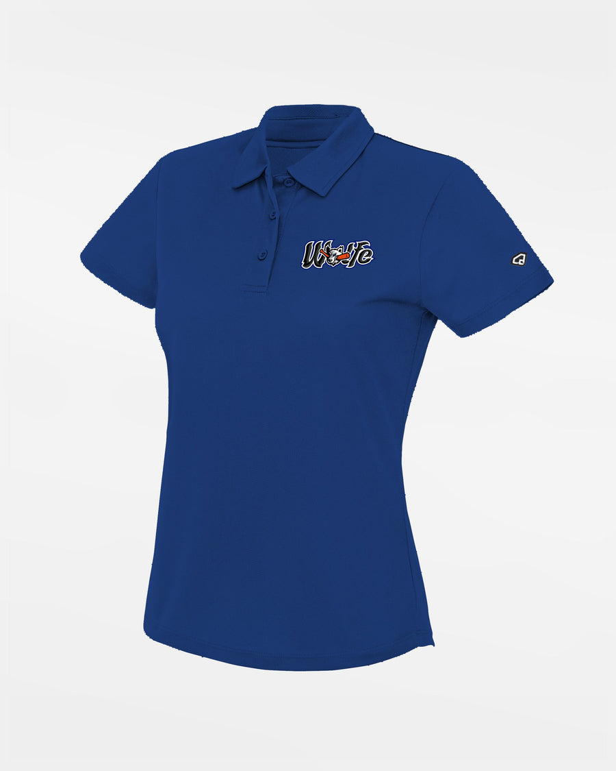 Diamond Pride Ladies Basic Functional Polo-Shirt "Laufer Wölfe", Wölfe, royal blau-DIAMOND PRIDE