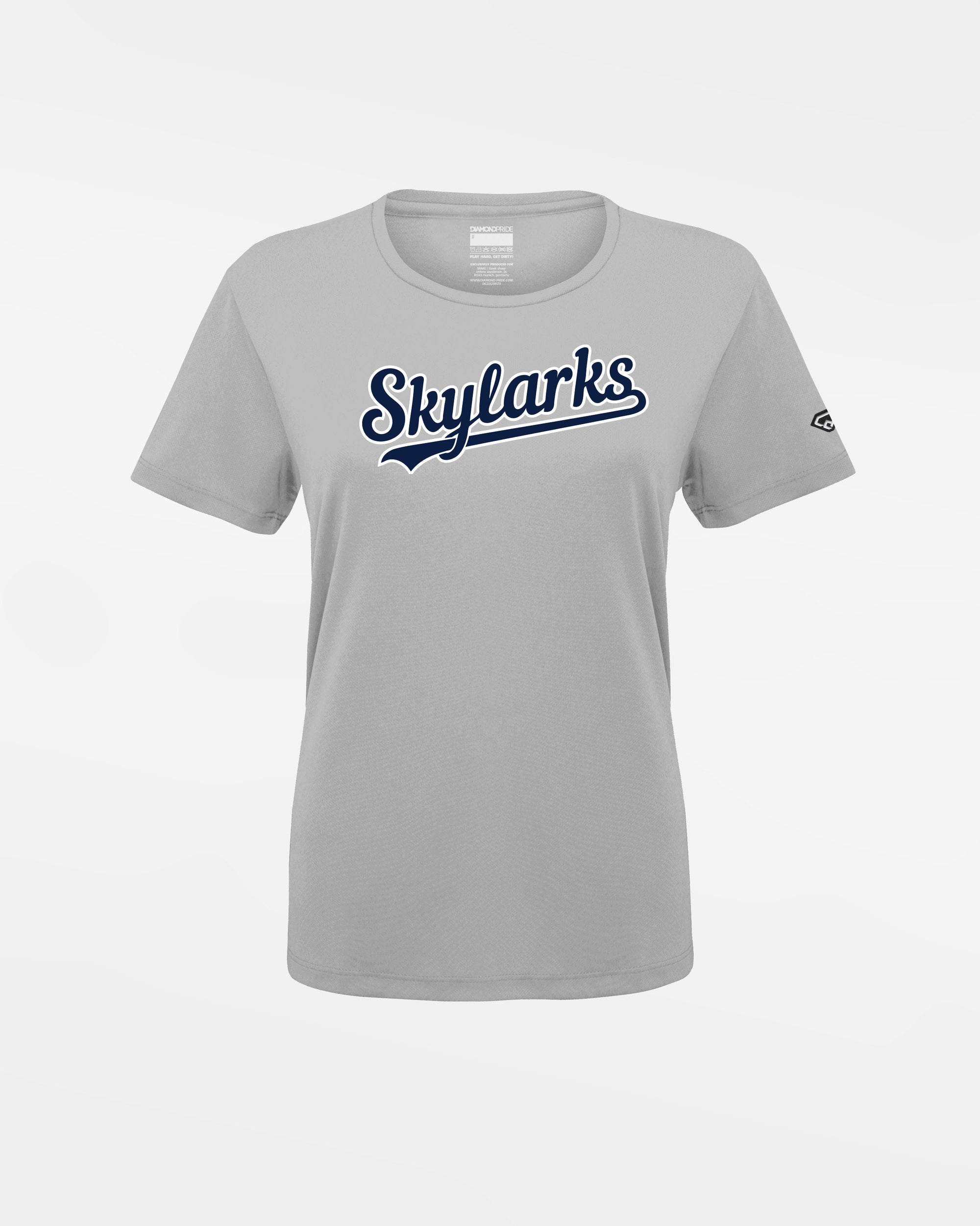 Diamond Pride Ladies Basic Functional T-Shirt "Berlin Skylarks", Script, grau-DIAMOND PRIDE
