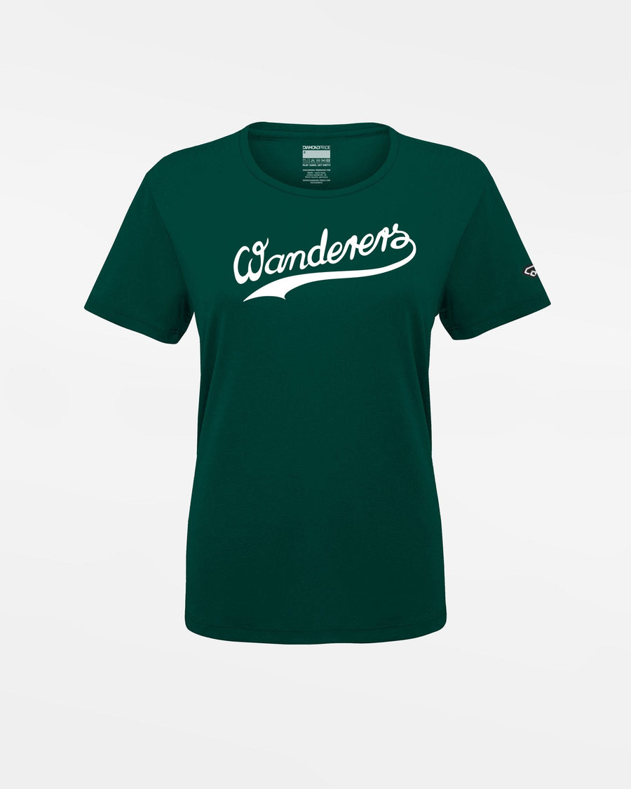 Diamond Pride Ladies Basic Functional T-Shirt "Herrenberg Wanderers", Script, dunkelgrün-DIAMOND PRIDE