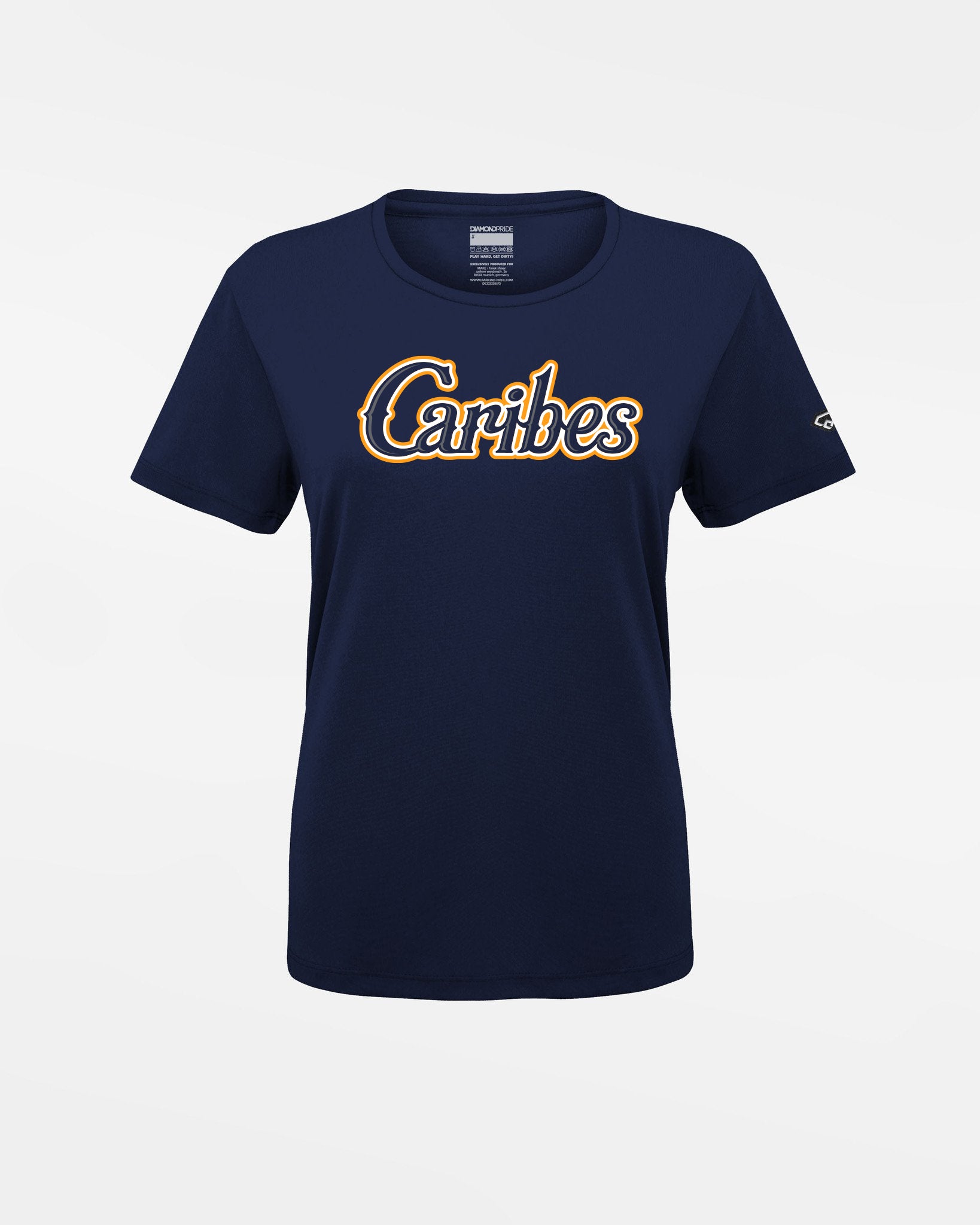 Diamond Pride Ladies Basic Functional T-Shirt "Munich Caribes", Script, navy blau-DIAMOND PRIDE