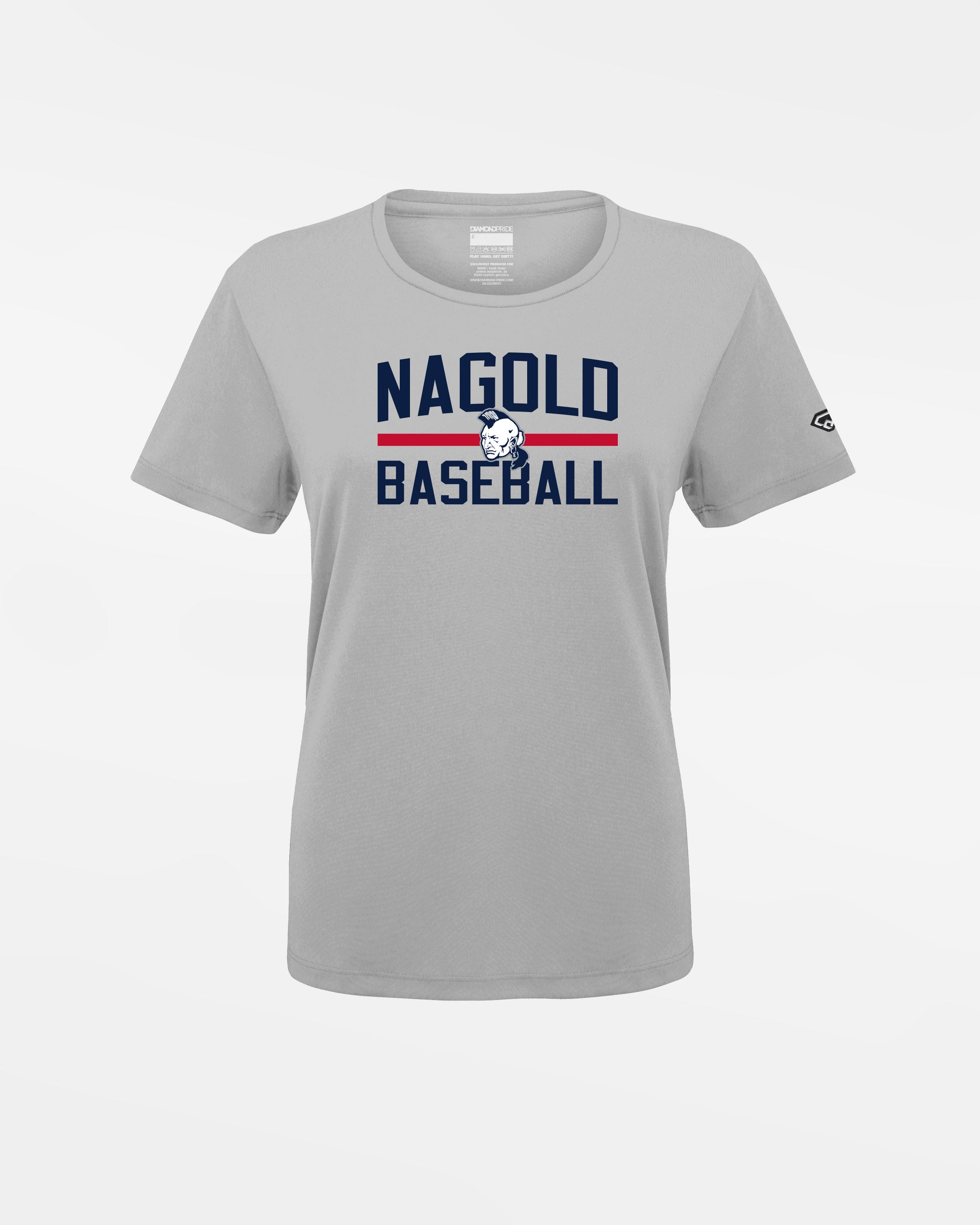 Diamond Pride Ladies Basic Functional T-Shirt "Nagold Mohawks", Baseball, grau-DIAMOND PRIDE