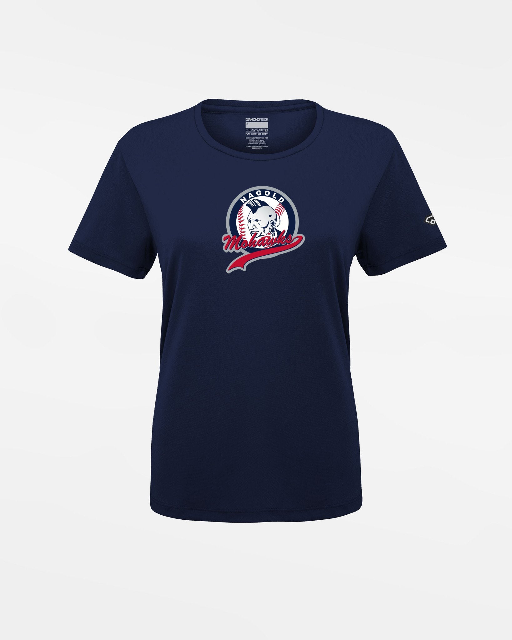 Diamond Pride Ladies Basic Functional T-Shirt "Nagold Mohawks", Crest, navy blau-DIAMOND PRIDE