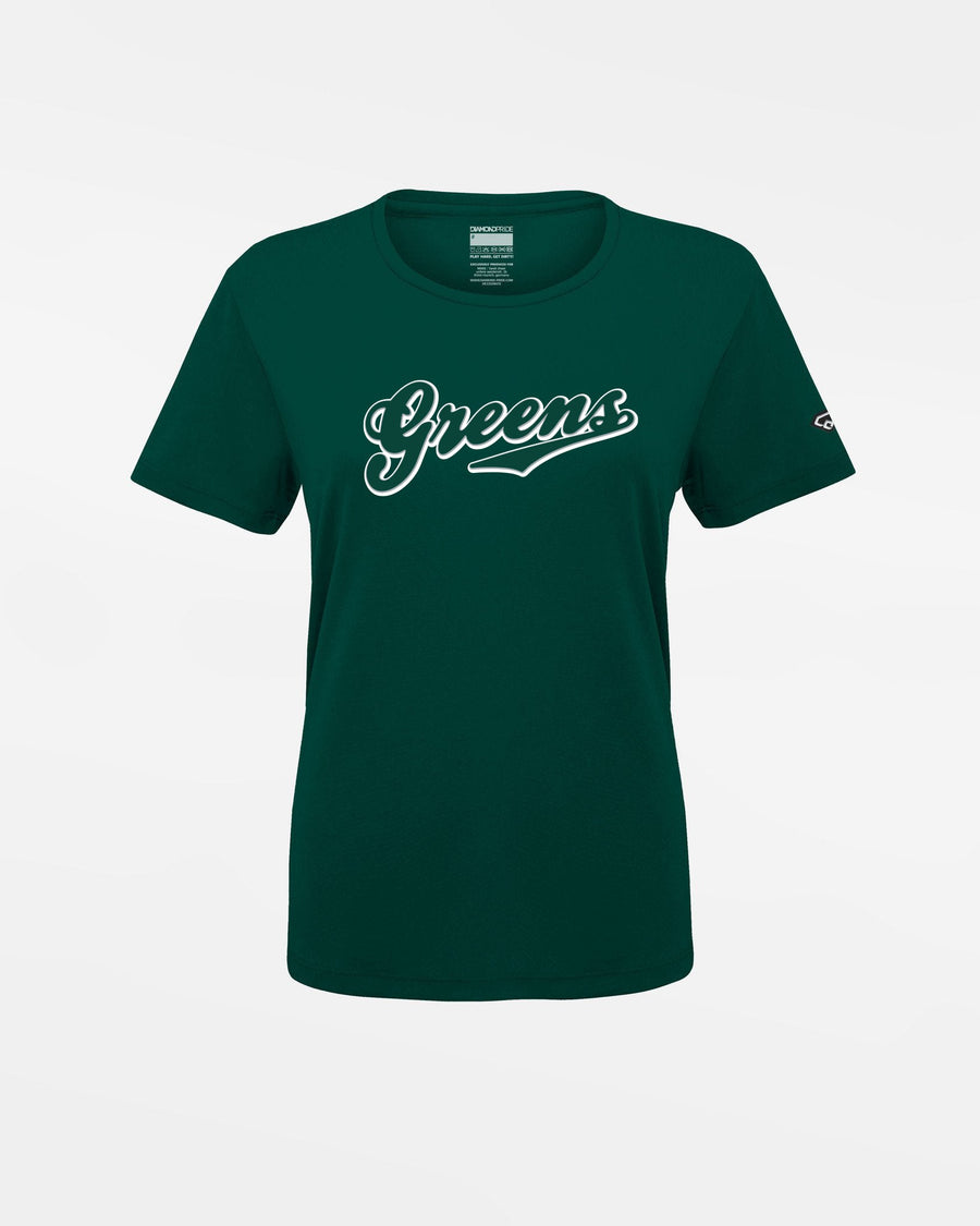 Diamond Pride Ladies Basic Functional T-Shirt "Niederlamitz Greens", Logo, dunkelgrün-DIAMOND PRIDE