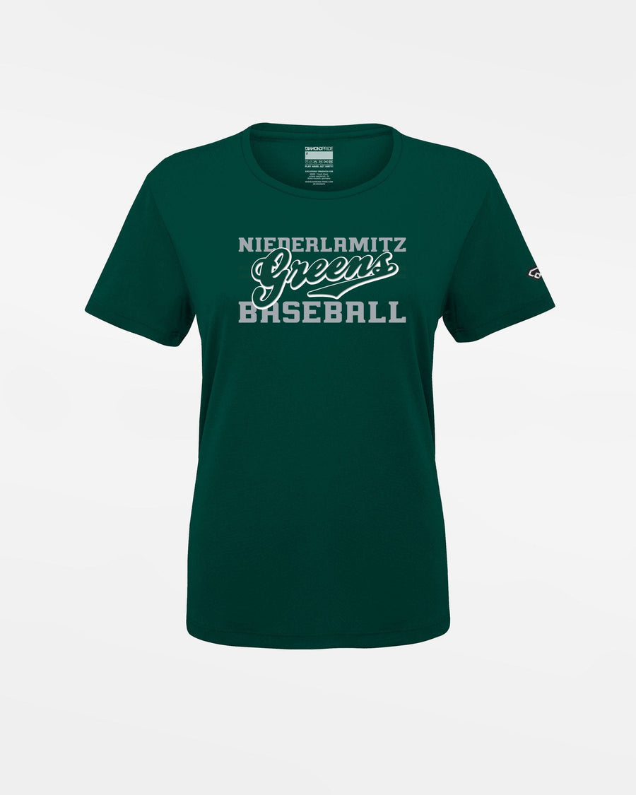 Diamond Pride Ladies Basic Functional T-Shirt "Niederlamitz Greens", Primary Logo, dunkelgrün-DIAMOND PRIDE