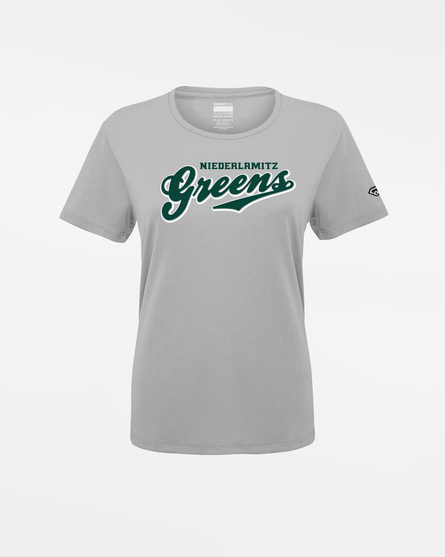 Diamond Pride Ladies Basic Functional T-Shirt "Niederlamitz Greens", Script, grau-DIAMOND PRIDE