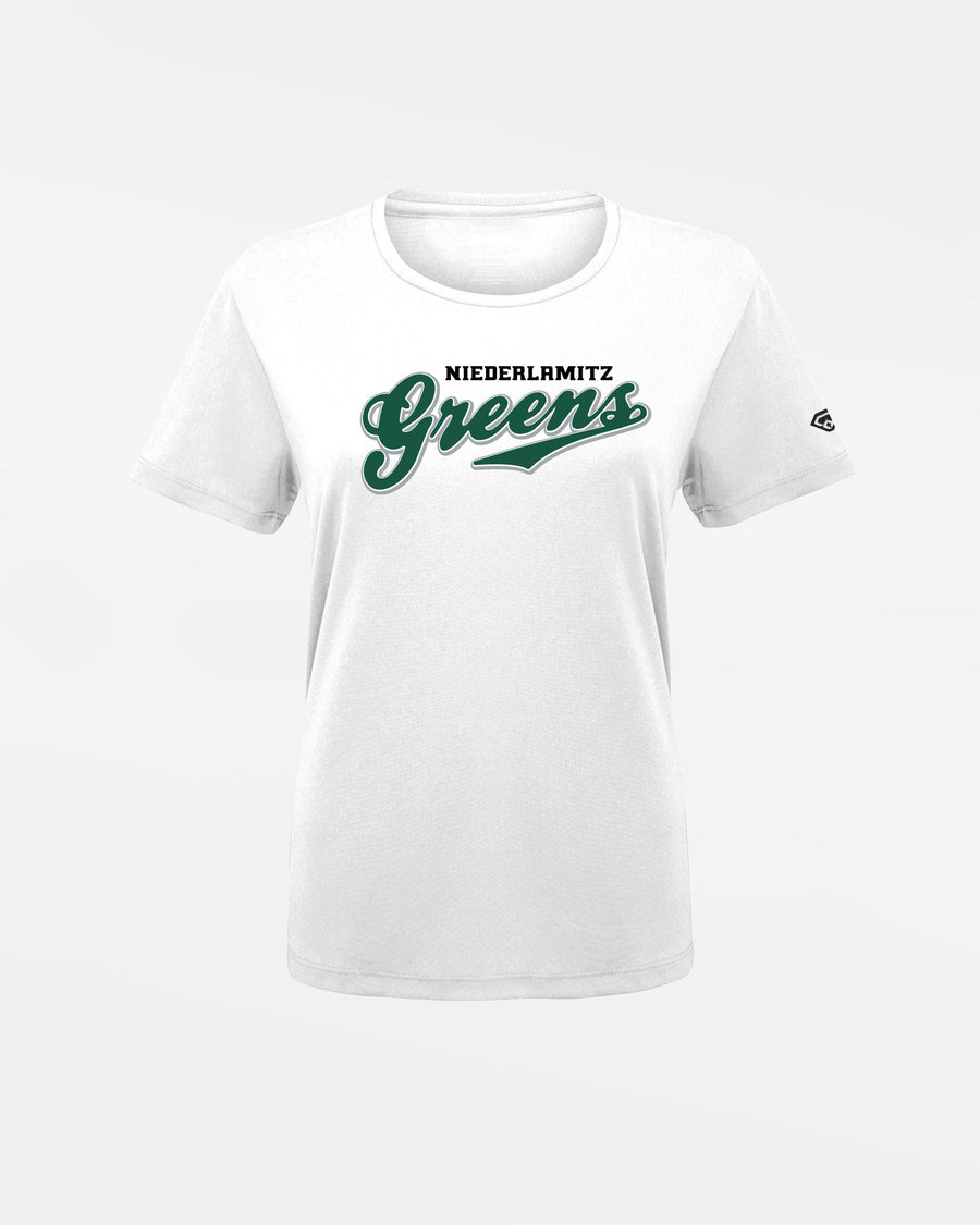 Diamond Pride Ladies Basic Functional T-Shirt "Niederlamitz Greens", Script, weiss-DIAMOND PRIDE