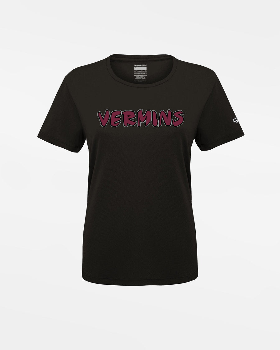 Diamond Pride Ladies Basic Functional T-Shirt "Wesseling Vermins", Old Vermins, schwarz-DIAMOND PRIDE
