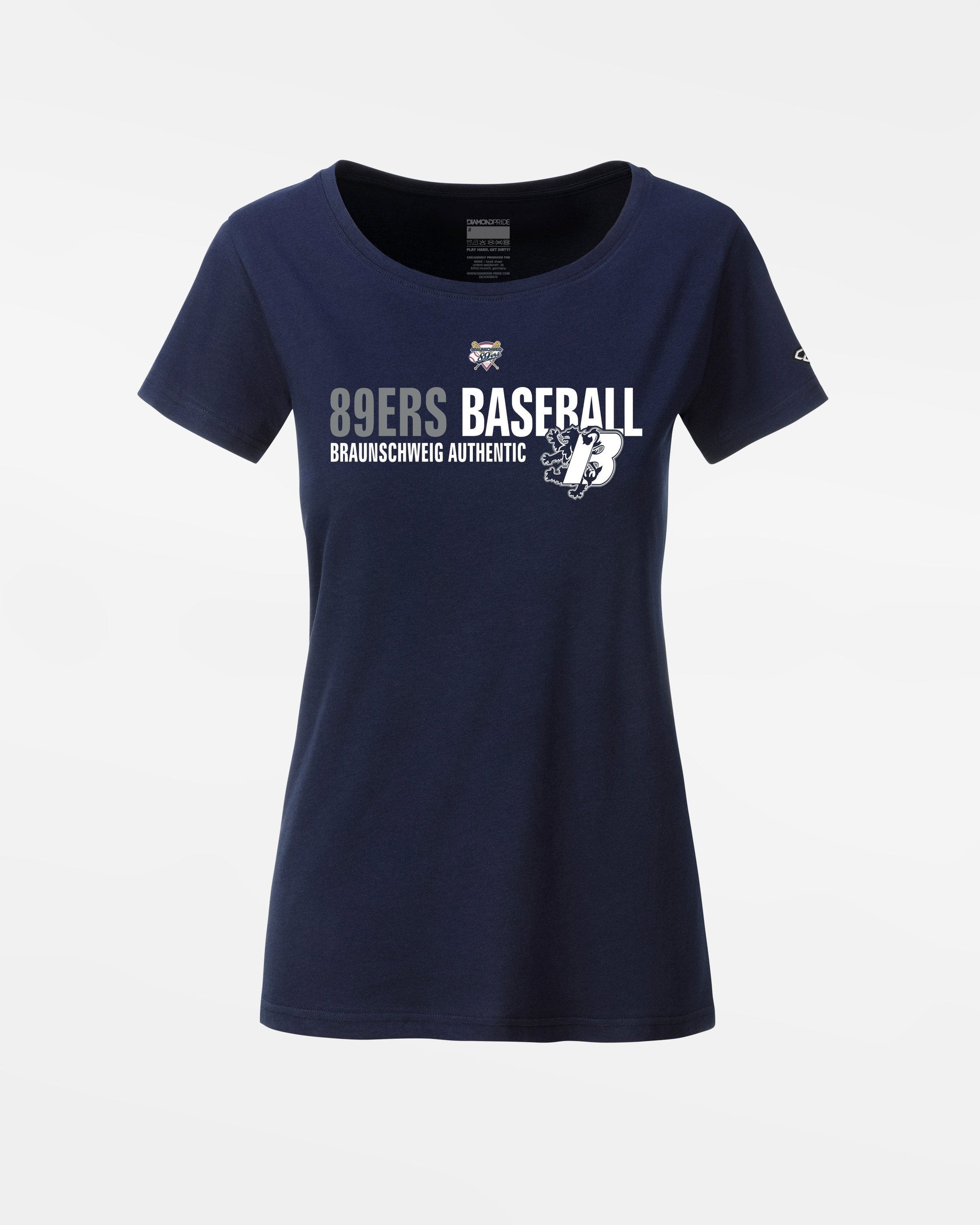 Diamond Pride Ladies Premium Light T-Shirt "Braunschweig 89ers", Script, navy blau-DIAMOND PRIDE