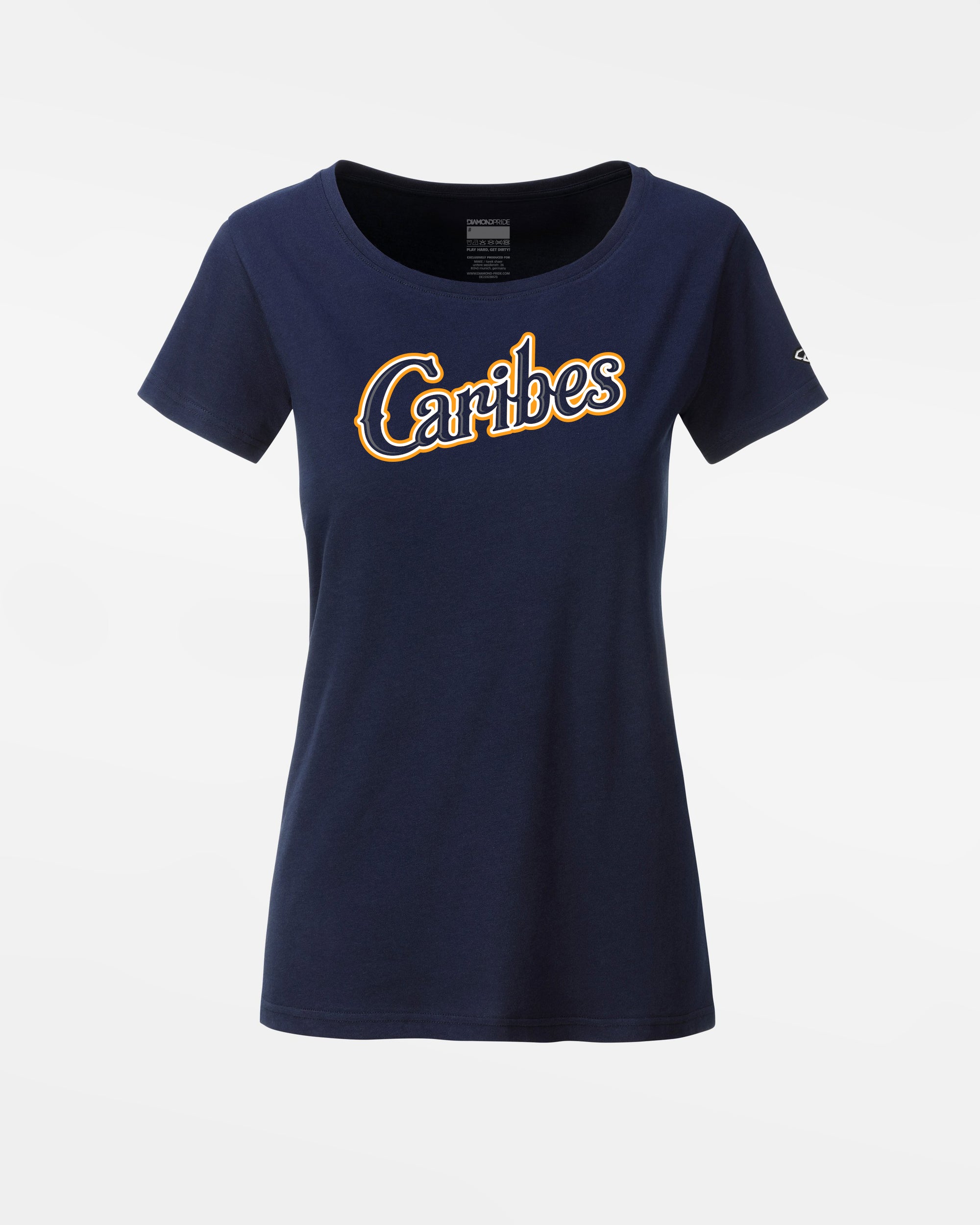 Diamond Pride Ladies Premium Light T-Shirt "Munich Caribes", Script, navy blau-DIAMOND PRIDE