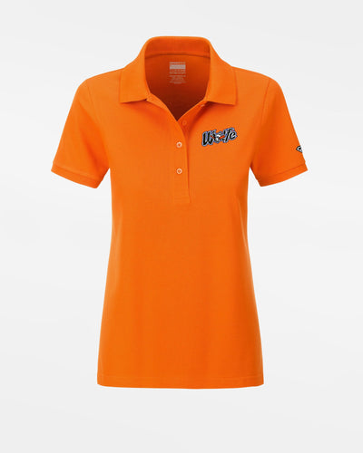 Diamond Pride Ladies Premium Polo-Shirt "Laufer Wölfe", Wölfe, orange-DIAMOND PRIDE