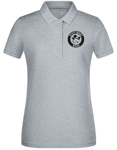 Diamond Pride Ladies Premium Polo-Shirt „Stuttgart Reds“, Crest, heather grau-DIAMOND PRIDE