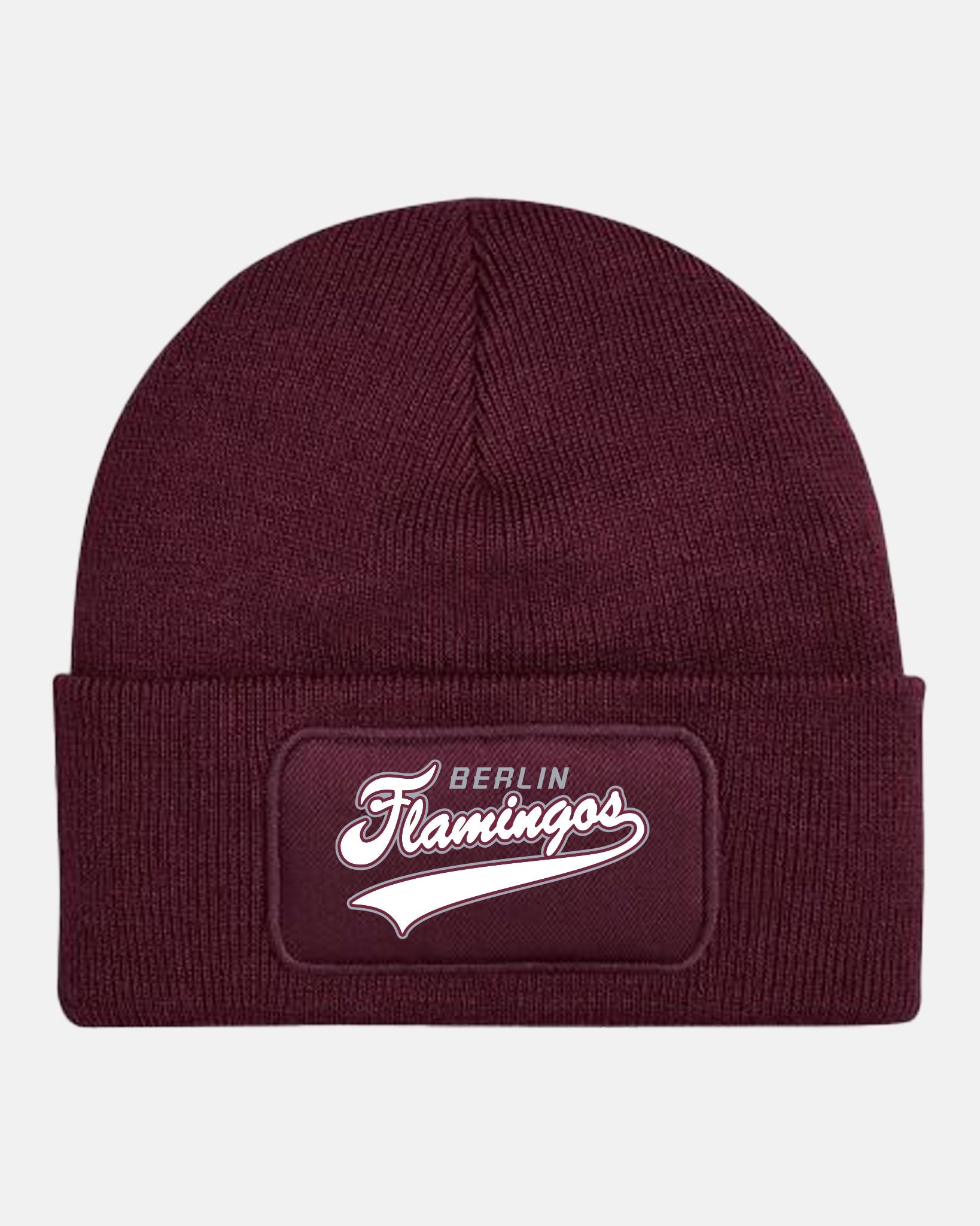 Diamond Pride Patch Beanie "Berlin Flamingos", Script, maroon-rot