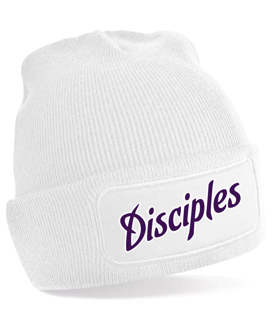 Diamond Pride Patch Beanie "Munich-Haar Disciples", Script, weiss