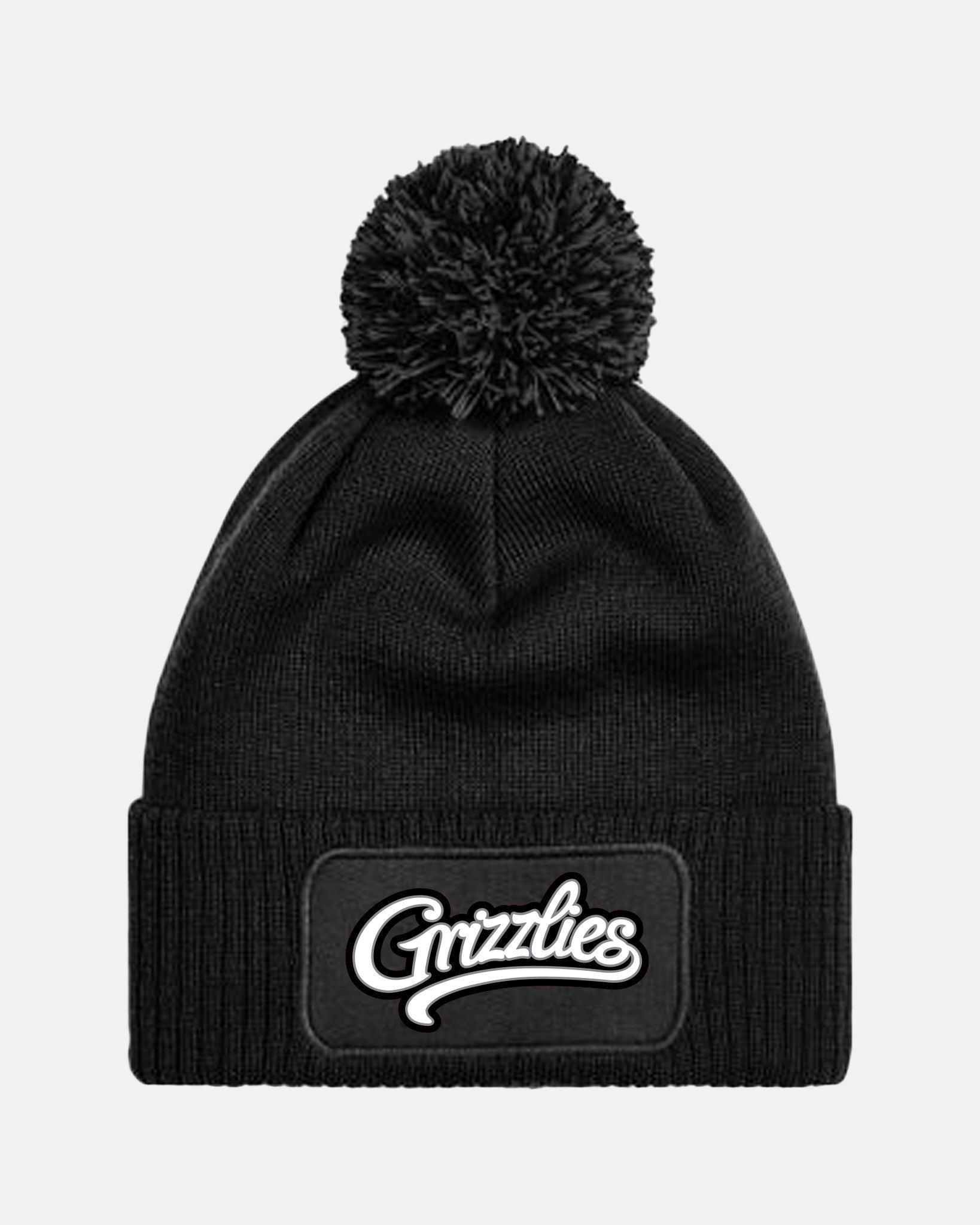 Diamond Pride PomPom Patch Beanie "Freising Grizzlies", Script, schwarz