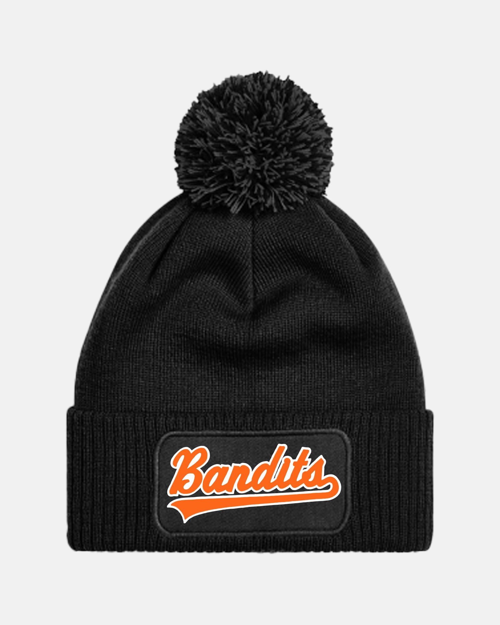 Diamond Pride PomPom Patch Beanie "Gröbenzell Bandits", Script, schwarz