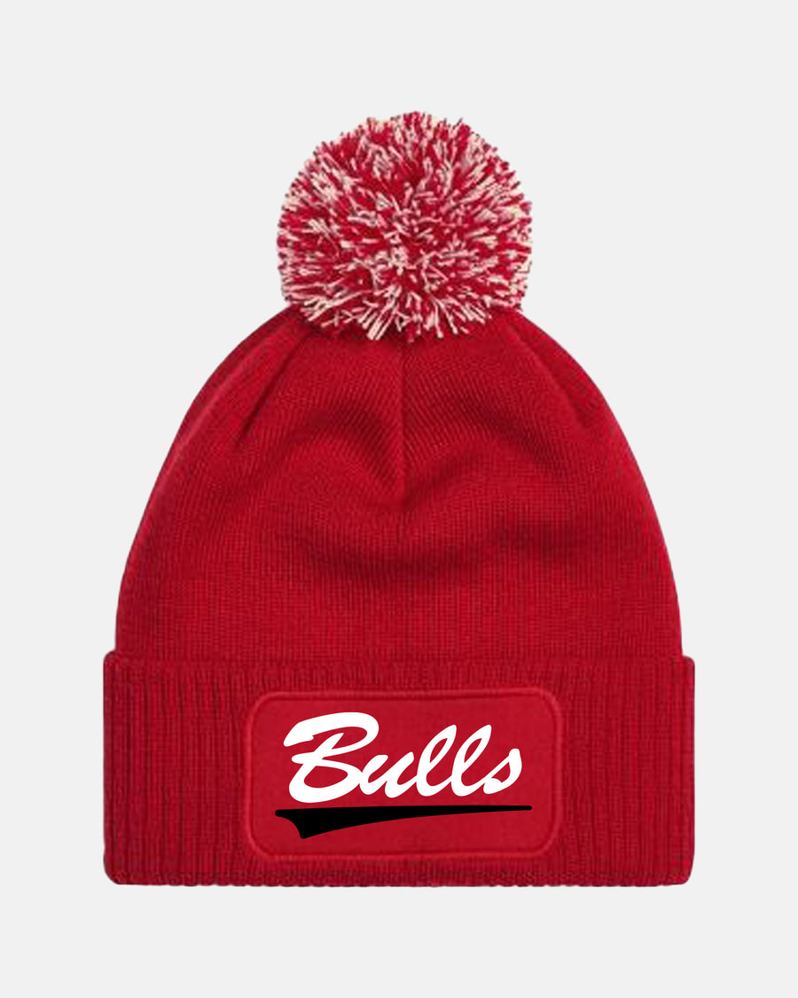 Diamond Pride PomPom Patch Beanie "Hard Bulls", Script, rot