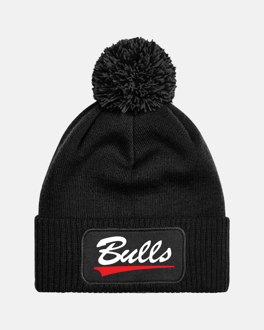 Diamond Pride PomPom Patch Beanie "Hard Bulls", Script, schwarz
