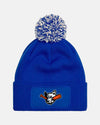 Diamond Pride PomPom Patch Beanie "Laufer Wölfe", Wolf, royal blau