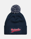 Diamond Pride PomPom Patch Beanie "Nagold Mohawks", Script, navy blau