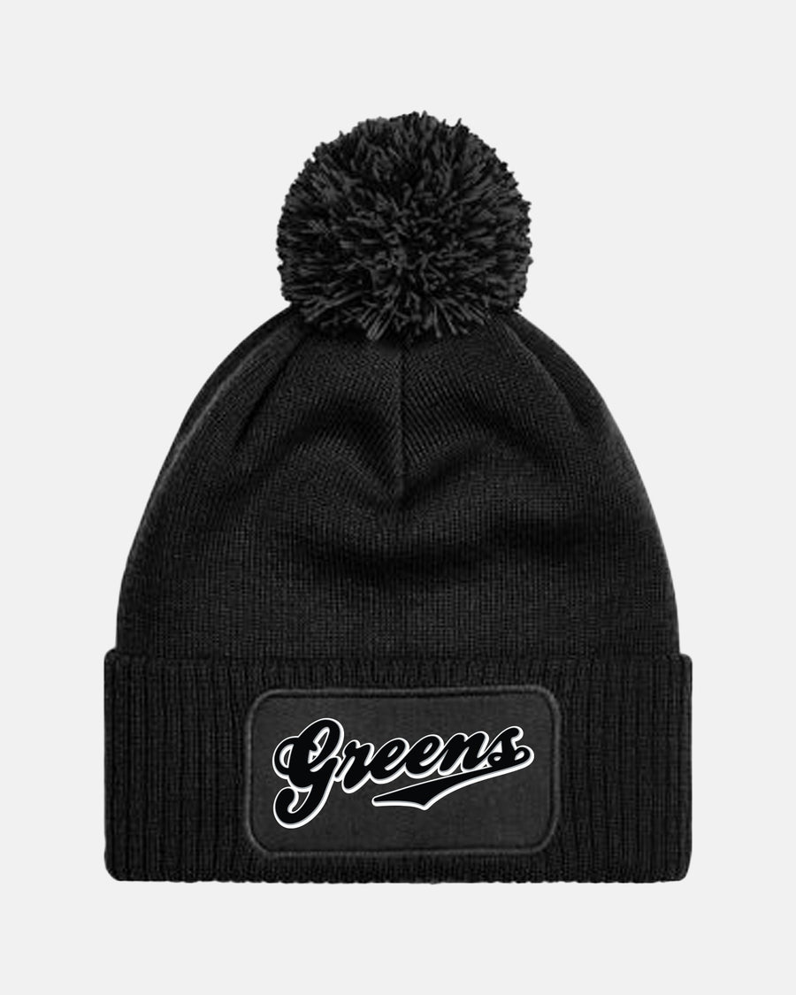 Diamond Pride PomPom Patch Beanie "Niederlamitz Greens", Logo, schwarz