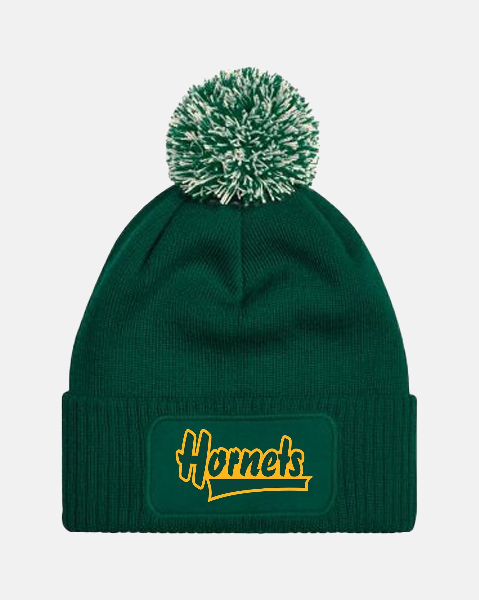 Diamond Pride PomPom Patch Beanie "Saarlouis Hornets", Script, dunkelgrün
