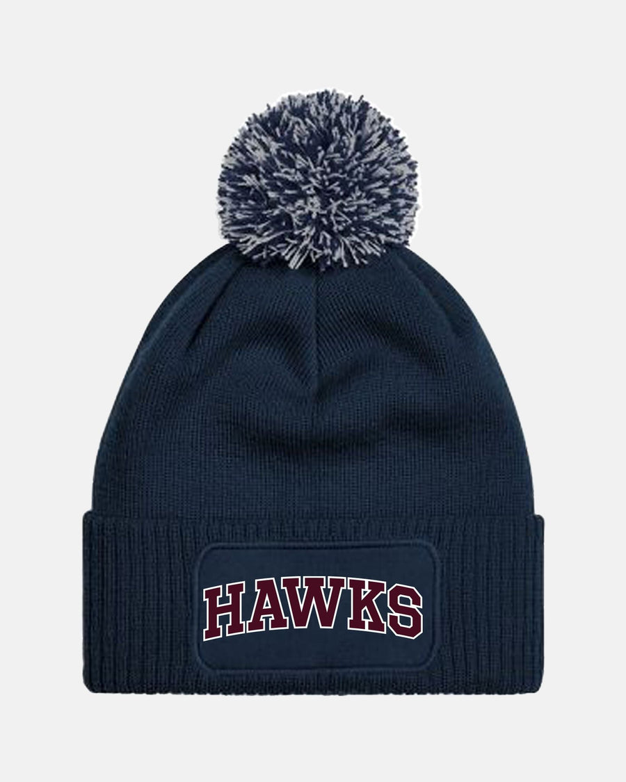 Diamond Pride PomPom Patch Beanie "Tübingen Hawks", Script, navy blau