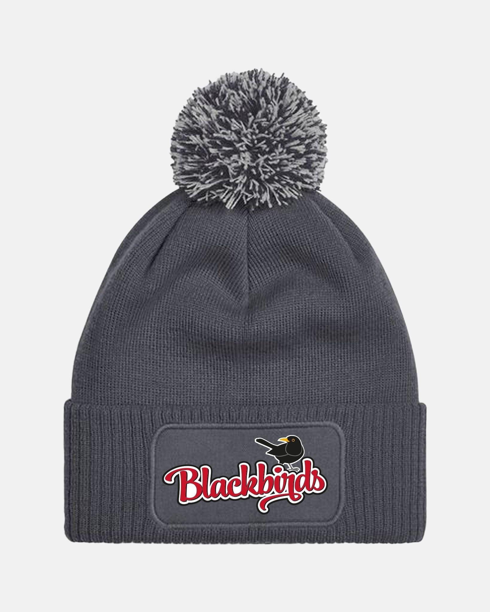 Diamond Pride PomPom Patch Beanie "Wolfsburg Blackbirds", Bird, dunkelgrau
